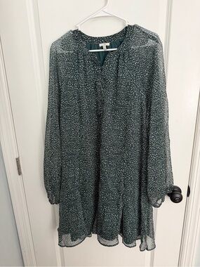Joie Forest Green Speckled Long-Sleeve Tunic Dress